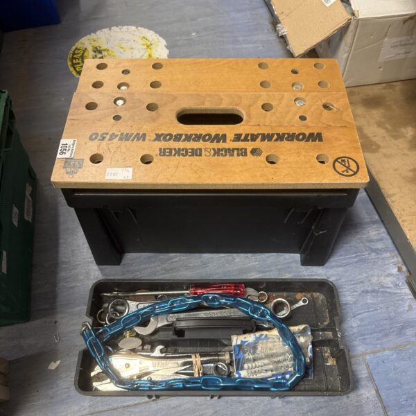 Black & Decker Workmate WM450 workbench with tool tray, vintage DIY tool.