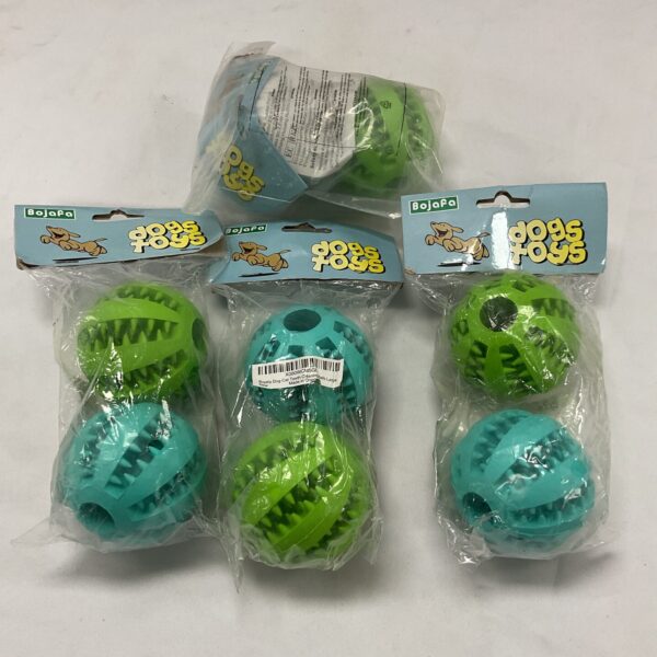 Sealed packs of Bojafa dog teeth cleaning balls for dental care.