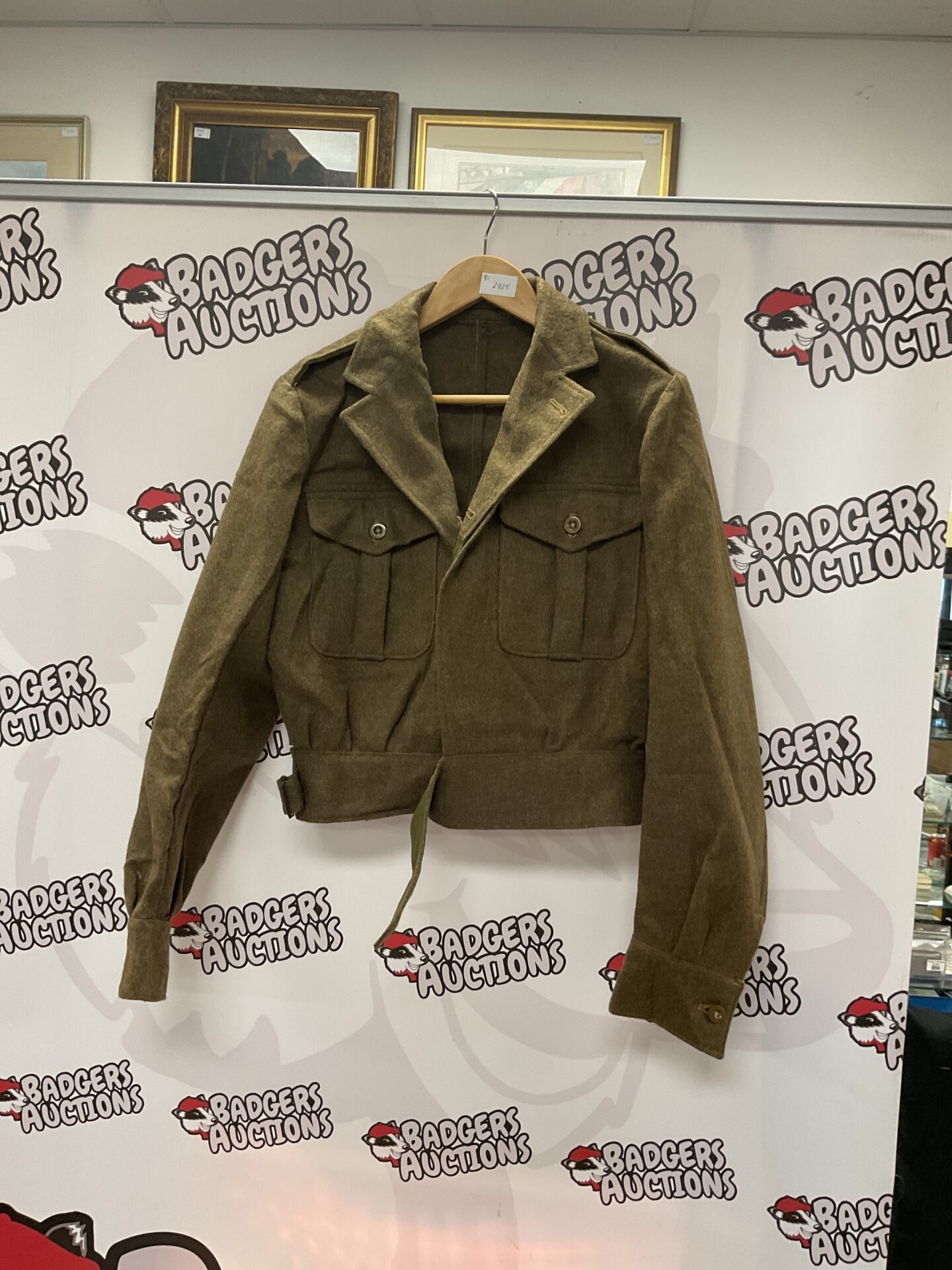 Vintage British Army Battle Dress Blouse, 1949 pattern, front view.