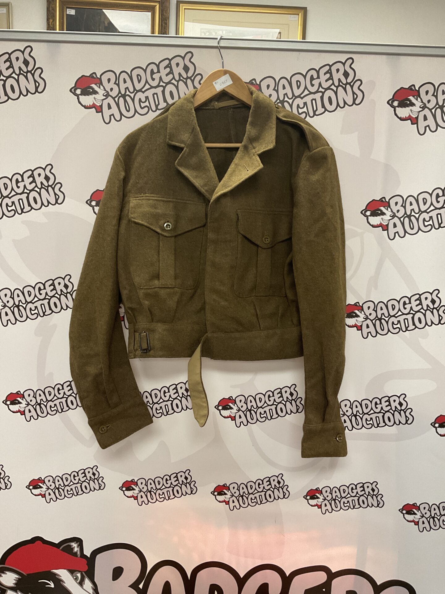 Olive drab British Army Battle Dress blouse, size 14.
