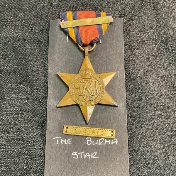 WWII Burma Star medal with Pacific Bar, vintage military collectible.