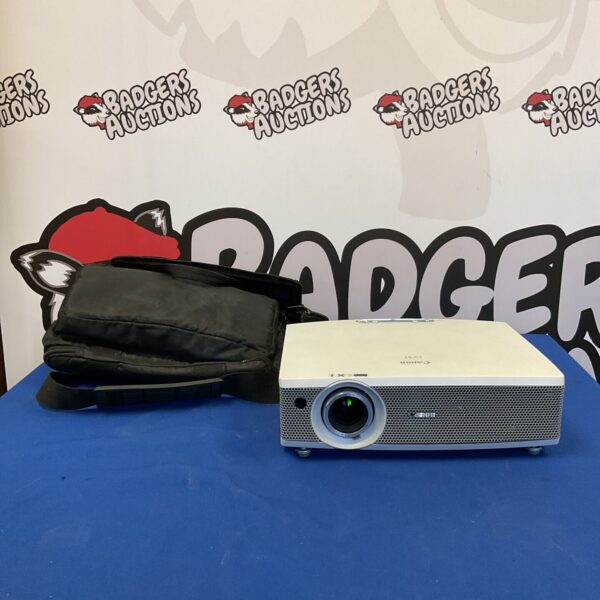 Canon LV-S3 projector in a carry case, ideal for portable presentations.