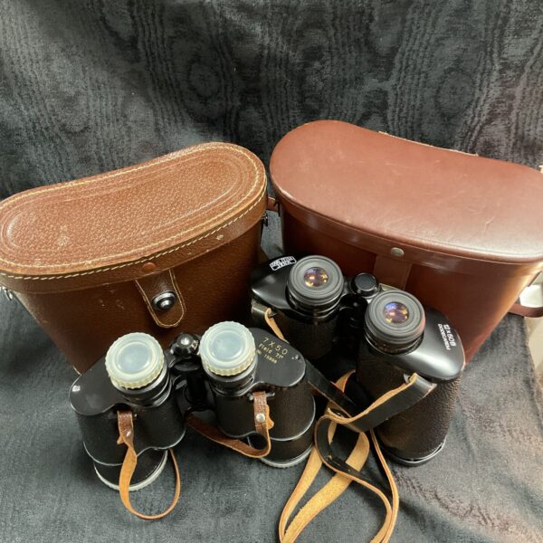 Vintage Carl Zeiss 12x50B binoculars with original carrying case.