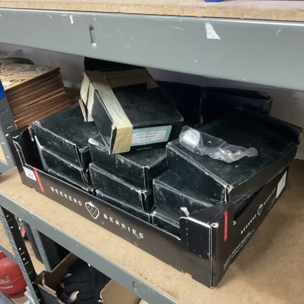 Tray of antique cast sash lifts, model AQ42CP.