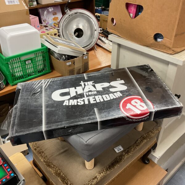 Sealed ‘Chaps From Amsterdam’ board game in original packaging.