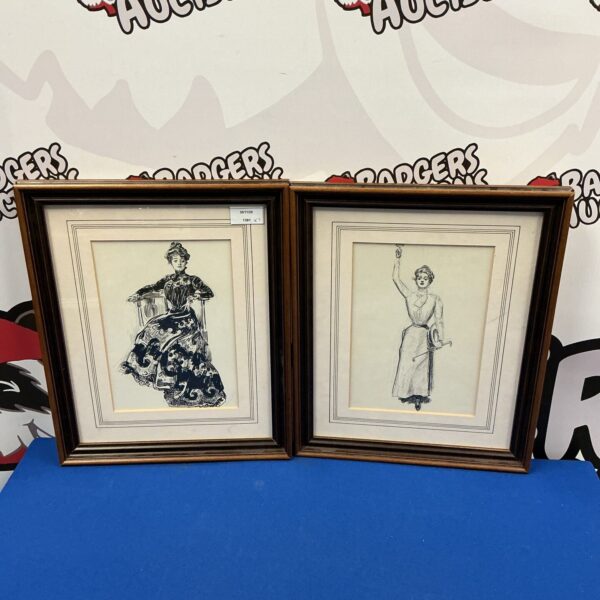 Antique Charles Dana Gibson portraits of elegant Victorian ladies.