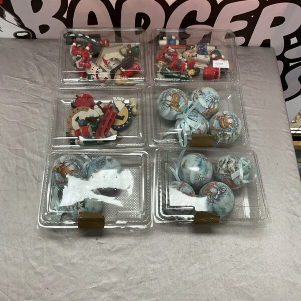 Colourful lot of vintage Christmas baubles for festive decor.