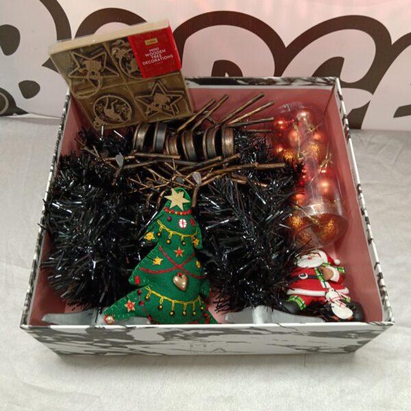 Christmas decorations bundle with ornaments and tea lights.