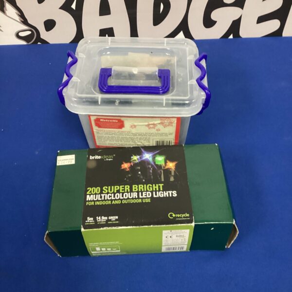 Two boxes of Christmas lights for festive holiday decoration.