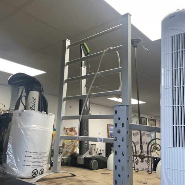 Chrome heated towel rail ladder style for bathroom warmth.