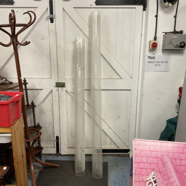 Clear plastic tubing, industrial use, long tubes for projects.