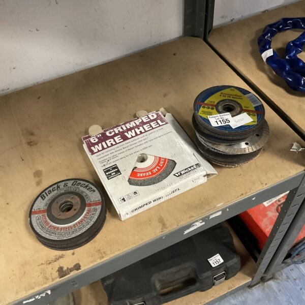 Selection of metal cutting discs for power tools.