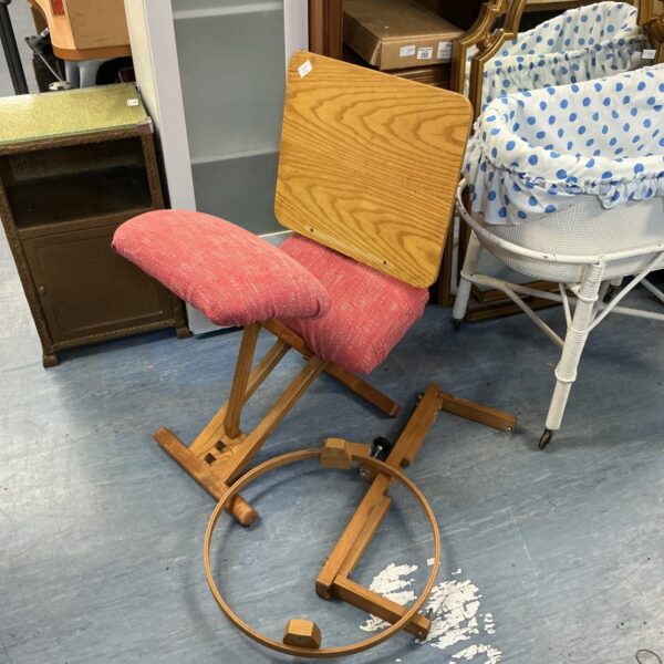 Vintage Danish artists easel chair with padded seat.