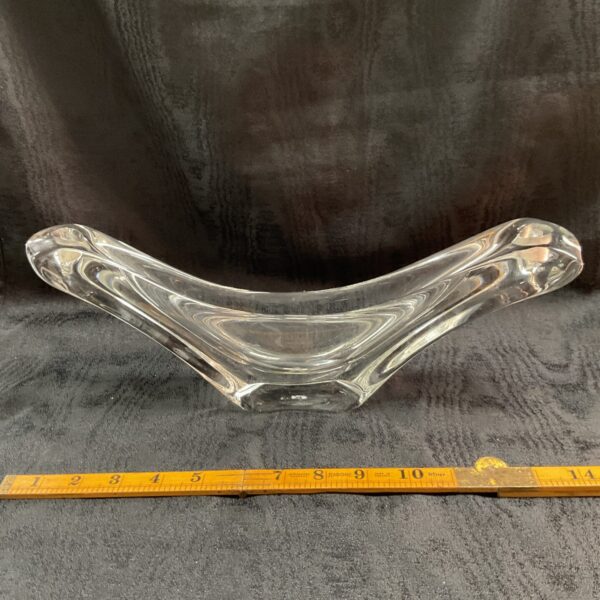 Vintage Daum France crystal centrepiece with elegant swallowtail design.