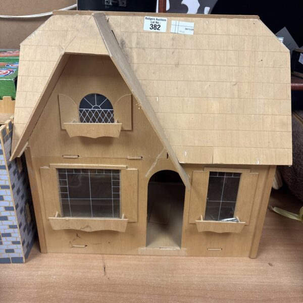 Detailed wooden dollhouse miniature, model 382, a collectible vintage toy.
