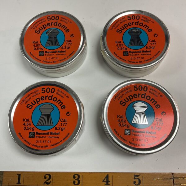 Vintage Dynamil Nobel Superdome .177 airgun pellets in sealed tin.