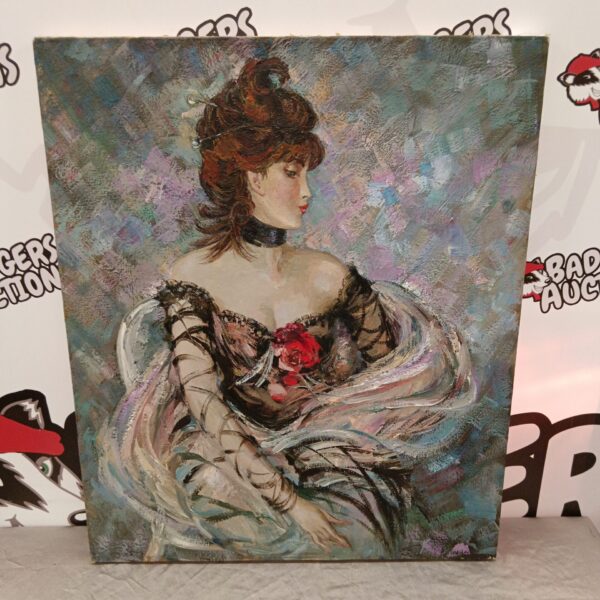 Vintage E Kominaretz oil painting of a woman in a portrait.