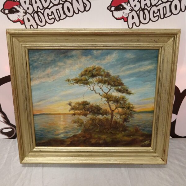 Tranquil Edward Cotobed coastal oil painting of an English seascape.