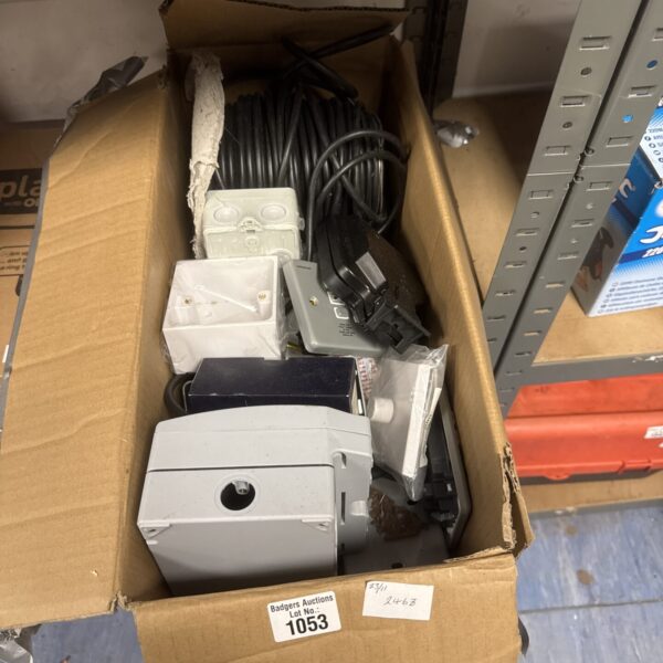 Mixed lot of electrical cables and components for DIY projects.