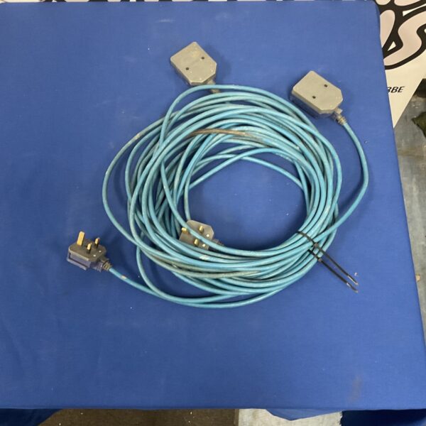 Two single gang extension leads, vintage electrical cable.