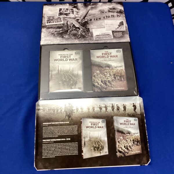 First World War DVD and book set packaging, historical collection.