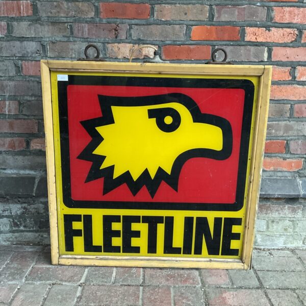 Vintage Fleetline sign with eagle design, front view.
