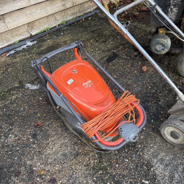 Vintage Flymo Compact 350 electric hover mower for garden use.