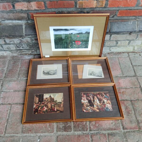 Framed vintage engraving of Greenwich Park landscape.