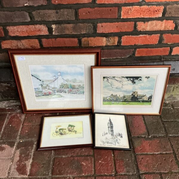 Vintage framed print signed by N S Nelson, limited edition artwork.