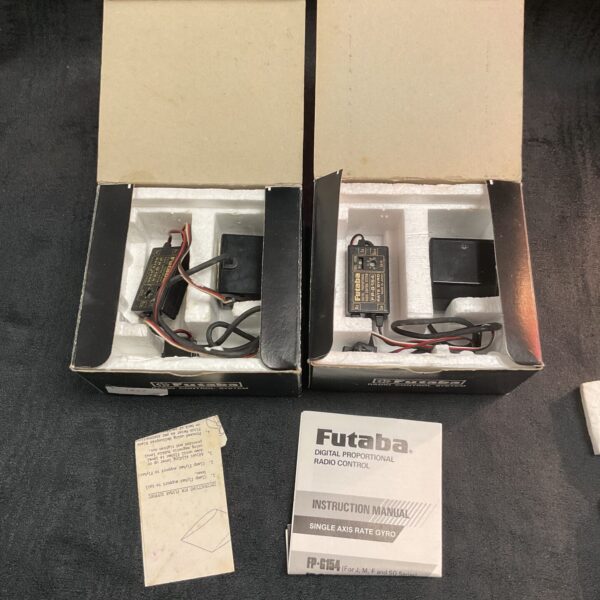 Two Futaba FP-G154 rate gyros for radio control models, vintage RC parts.