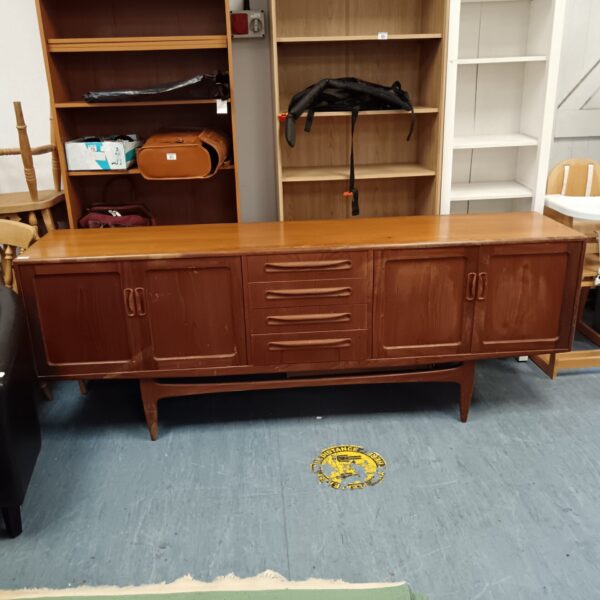 Vintage G Plan 1960s oak sideboard with drawers and cupboards.
