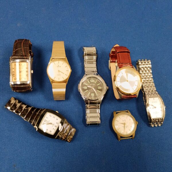 Lot of seven vintage gents wrist watches, including ATIM and Lorus.