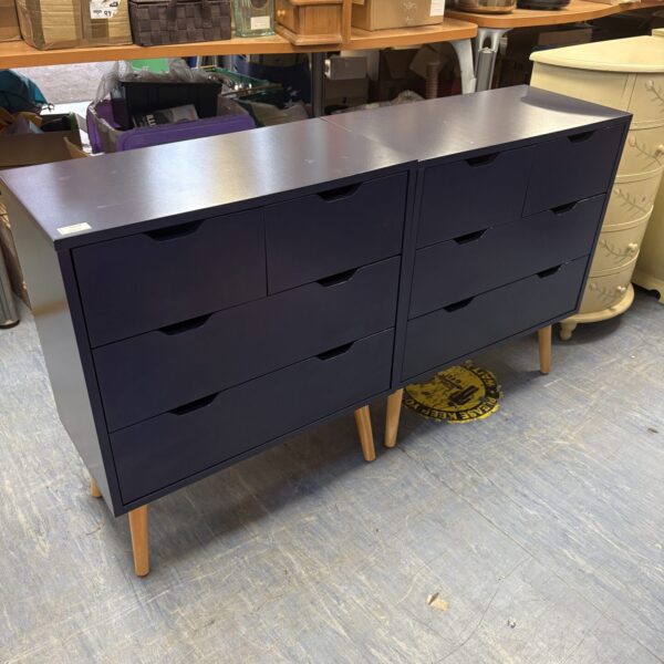 Blue GFW Nyborg chest of drawers, mid century modern style.