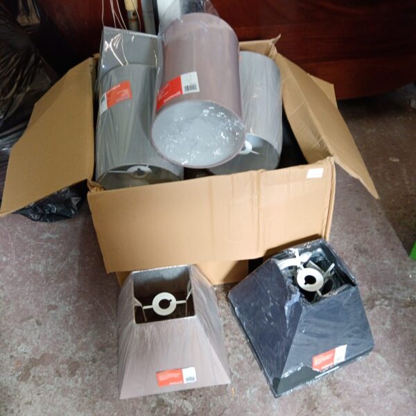 Box of new goodhome lamp shades for home lighting.