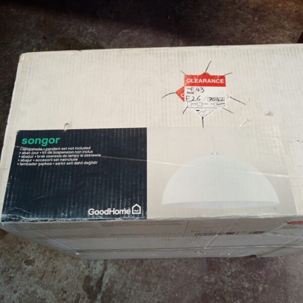 Goodhome Songor lampshade in original packaging with clearance sticker.