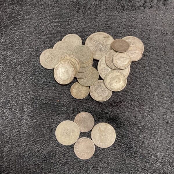 Lot of vintage half silver coins for collectors.