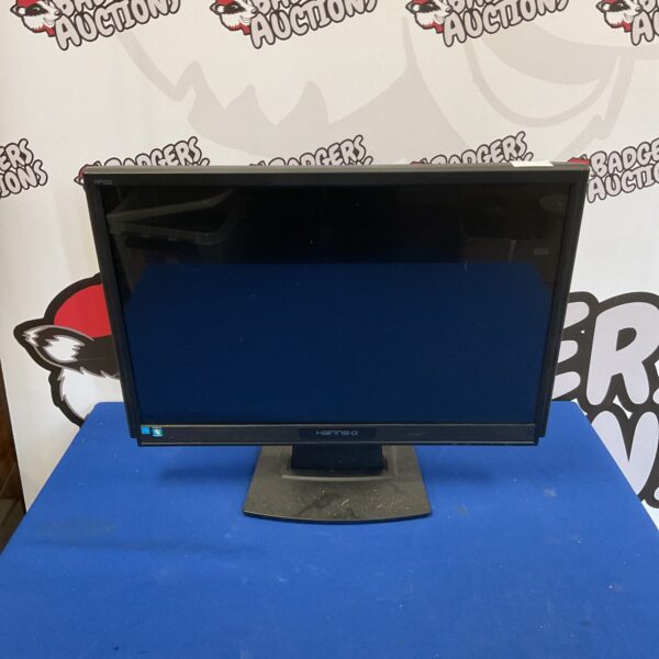 Black Hanns G HP222 LCD monitor on a table.