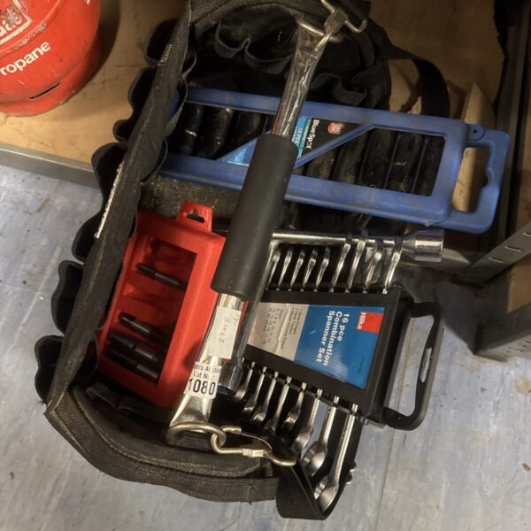 Hilka tool set with spanners and sockets in a carry bag.