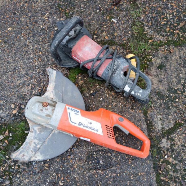Used Hilti DC230 and Husqvarna K3000 wet disc cutters for sale.