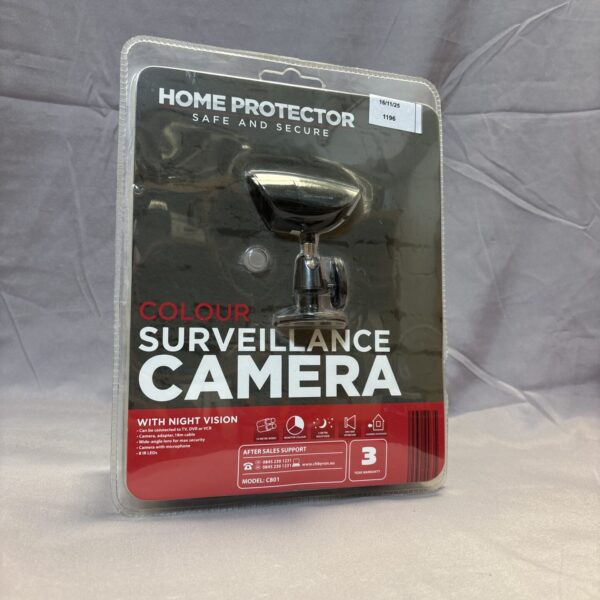 Home Protector colour surveillance camera with night vision in packaging.