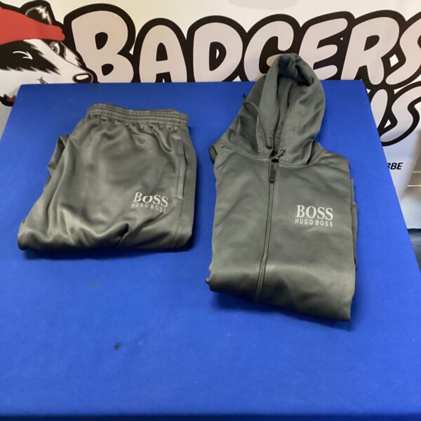 Hugo Boss XL tracksuit, designer sportswear, comfortable athletic wear.