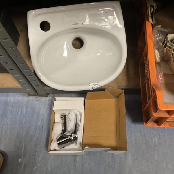 Small cersanit cloakroom basin with a new mixer tap