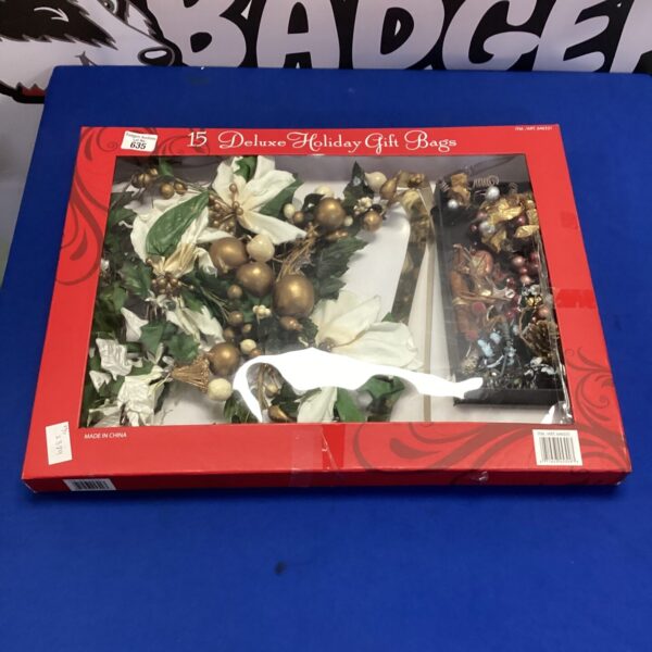 Box of Christmas decorations