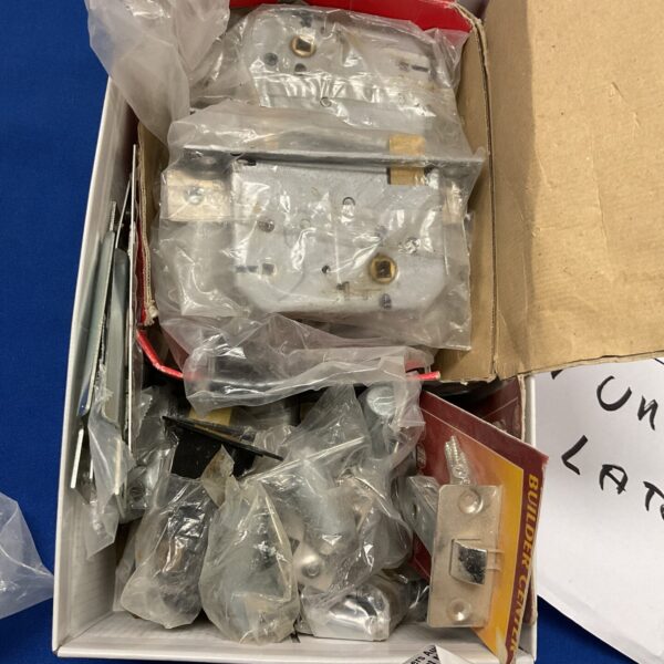 Seven union latches, twelve roller catches & five mortice latches new old stock