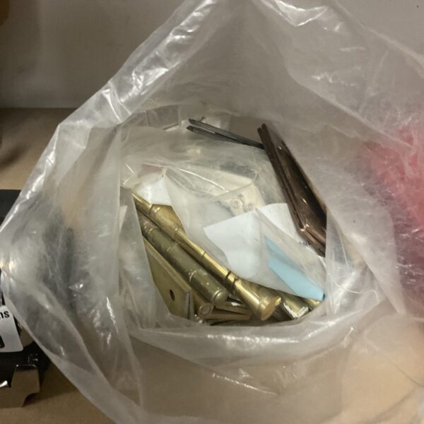 Bag of assorted hinge sets inc brass