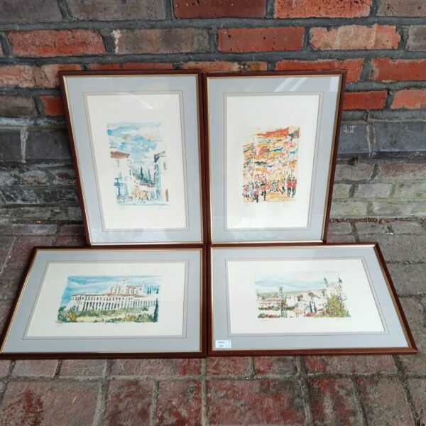 Set of four framed Italian limited edition prints.