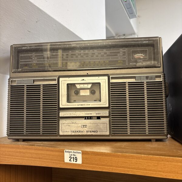 Vintage ITT Weekend Stereo portable cassette radio from the 1970s.