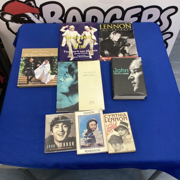 Vintage bundle of John Lennon biography books for collectors.