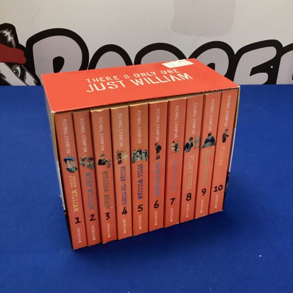 Vintage Just William book set, volumes 1 to 10, classic children's literature.