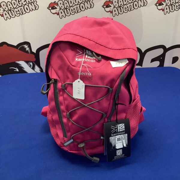 New pink Karrimor backpack with tags attached.
